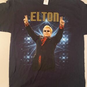 Black Elton John Graphic T-Shirt